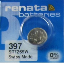 RENATA SWITZERLAND BATERIJE SILVEROXIDE 1.55V 397/SR726SW SREBRO OKSID/DUGME BATERIJA SAT