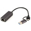 GEMBIRD ADAPTERI A-USB3AC-LAN-01 USB3.1+TYPE-C GIGABIT NET. ADAPTER